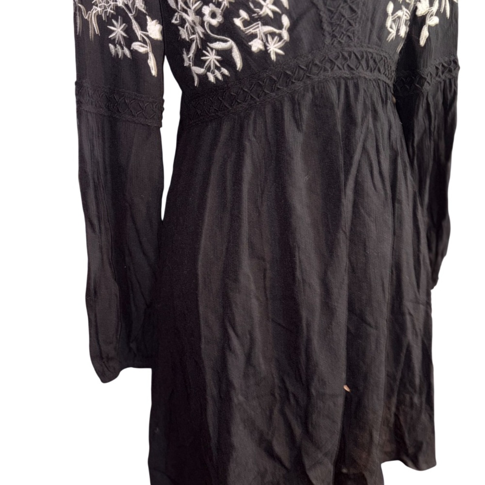 Blue Rain mini-length "peasant" or "shift" style dress deep V-neckline XXS - Picture 4 of 7